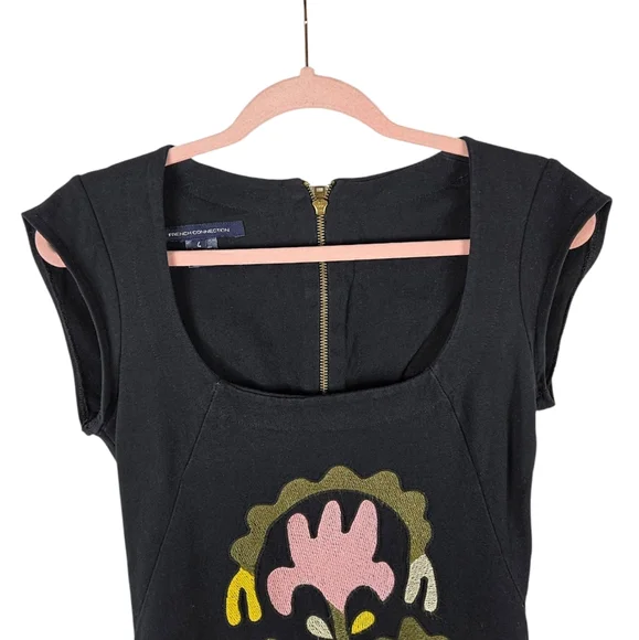 French Connection Colorful Embroidered Bodycon Dress - Picture 4 of 12